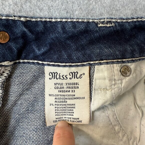 Miss Me The M Series Boot X1008BL Womens Blue Freesia Distressed Jeans‎ 30 x 33 - Picture 9 of 12